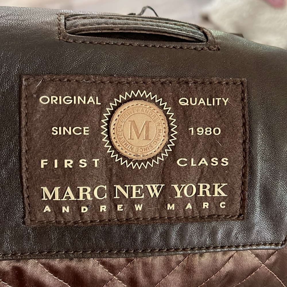 ANDREW MARC New York Leather MenS Size Large, Brown Coat Jacket. - Picture 16 of 16